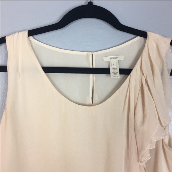 J. Crew Blouse Size 8 Cream Sleeveless 100% Silk - Picture 3 of 5